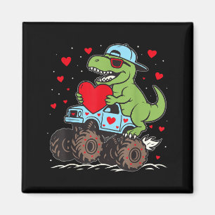 Aimant Saint-Valentin T Rex Conduisant Un Monster Truck D
