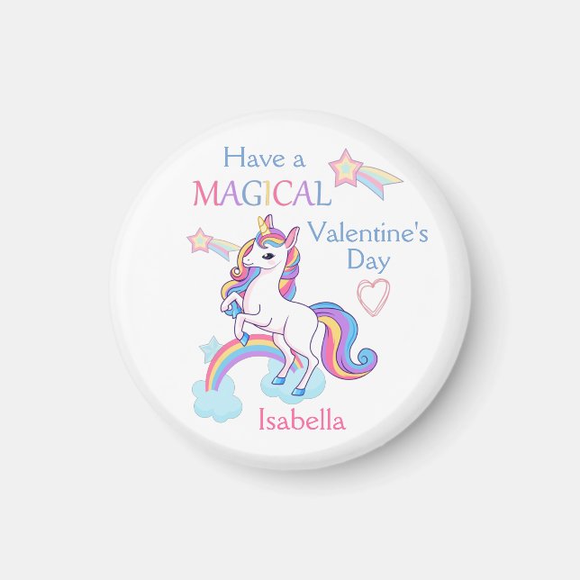 Aimant Saint Valentin : Unicorn Pink Magical (Devant)