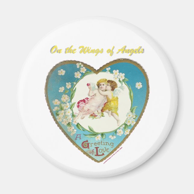 Aimant Saint-Valentin victorien sur les anges des cadeaux (Devant)