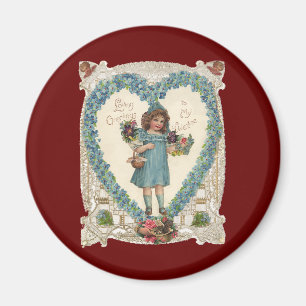 Aimant Saint-Valentin victorien vintage, Couronne de cœur