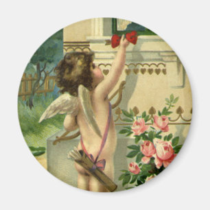 Aimant Saint-Valentin victorienne vintage, coeurs d'ange