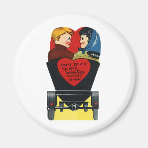 Aimant Saint-Valentin vintage rétro, Amour et Romance