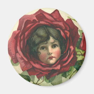 Aimant Saint-Valentin vintage, visages victoriens dans le