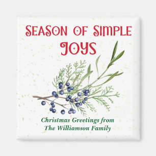 Aimant Saison de Joies Simples Bleu Juniper Noël