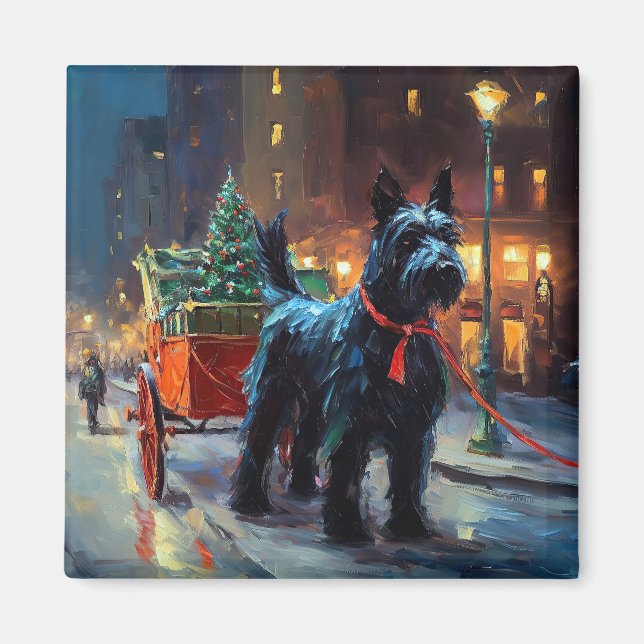 Aimant Saison de Noël du Terrier écossais (Devant)