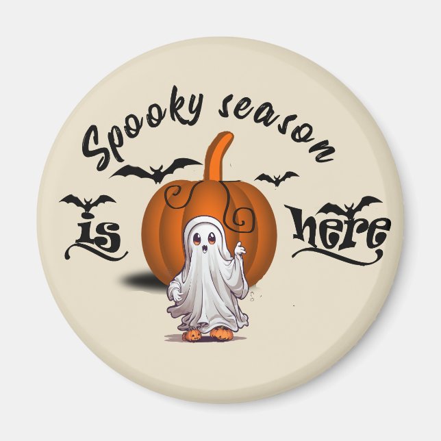 Aimant saison éffrayante ici drôle halloween (Devant)