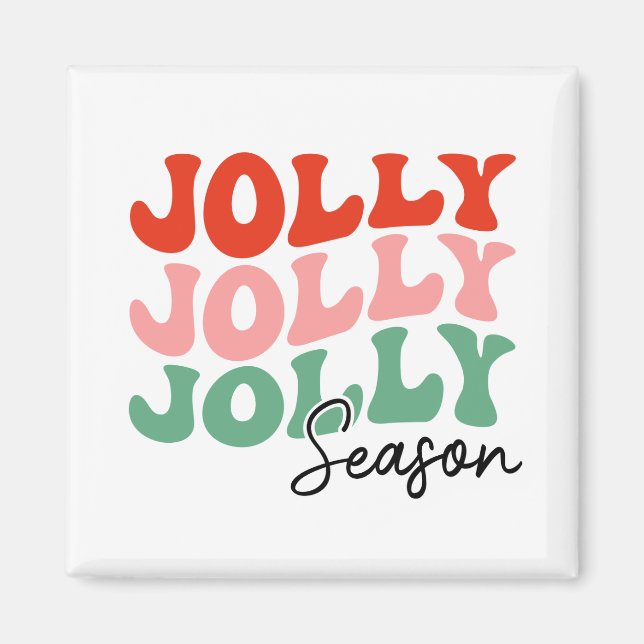 Aimant Saison Jolly Jolly Saison Retro Typographie de vac (Devant)