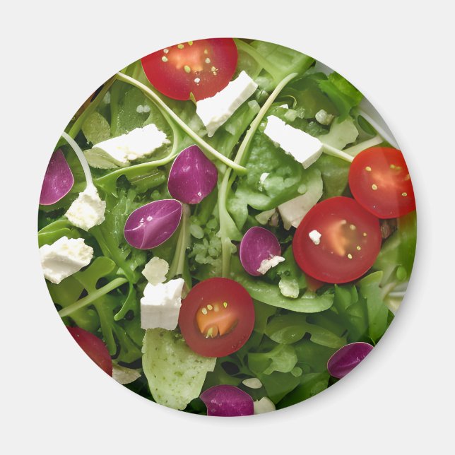 Aimant Salade de jardin Tomates et Fromage Feta (Devant)