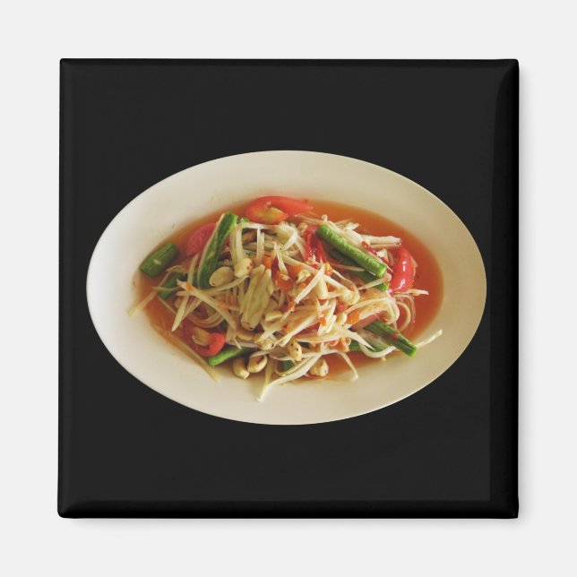 Aimant Salade de Papaya épicé [Som Tam] ... Thai Lao Food (Devant)