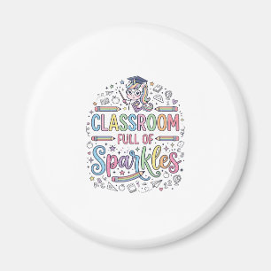 Aimant Salle de classe licorne pleine de paillettes merch