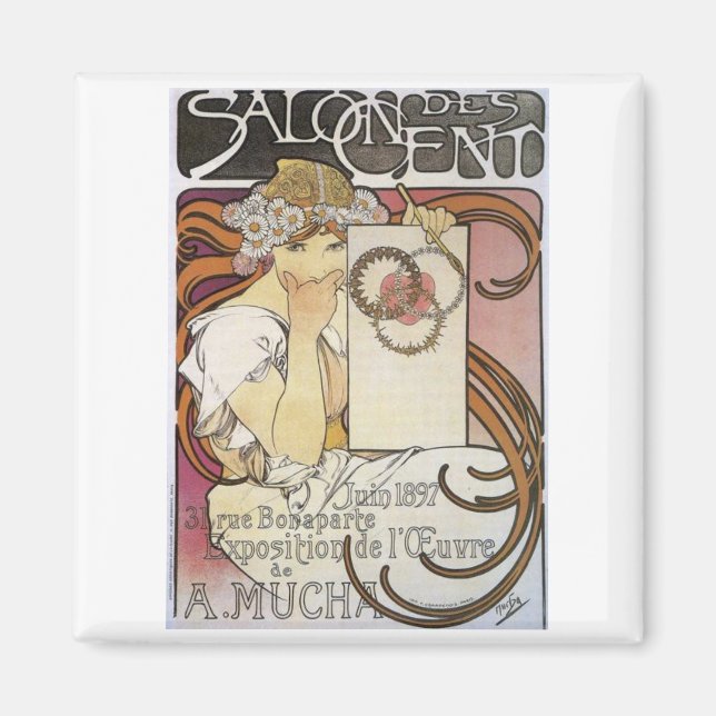 Aimant Salon des Cents. ~ Alphonse Mucha (Devant)