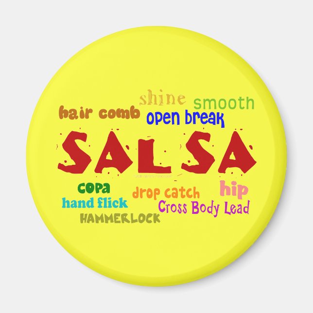 Aimant Salsa Dancing Loves Dance Modes et Termes (Devant)
