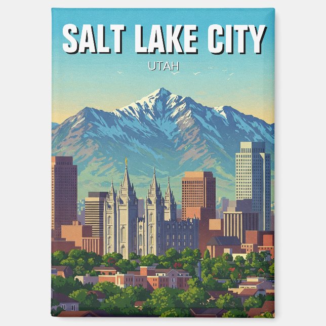 Aimant Salt Lake City Skyline Utah (Recto)