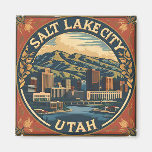 Aimant Salt Lake City Utah retro vintage Travel