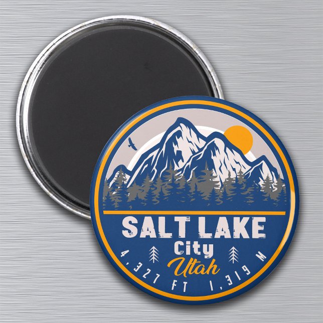 Aimant Salt Lake City Utah Ski Souvenir Retro Vintage 80s (Créateur téléchargé)