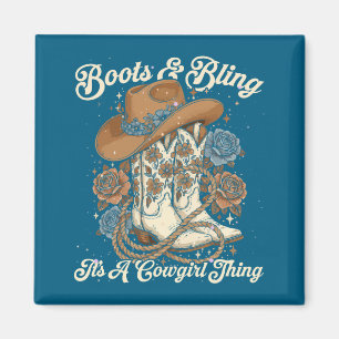 Aimant Salut Country Rodeo Boots & Bling C'est Une Co