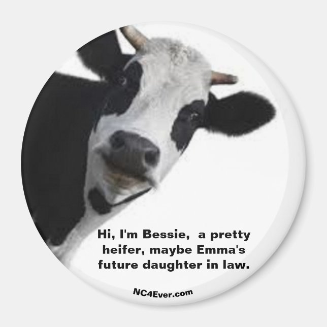 Aimant Salut, je suis Bessie, la future fille d'Emma en d (Devant)
