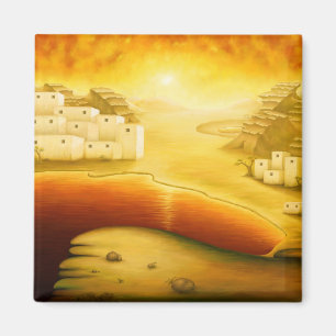Aimant "Salut" - Moyen-Orient, Orient Sunset Peinture