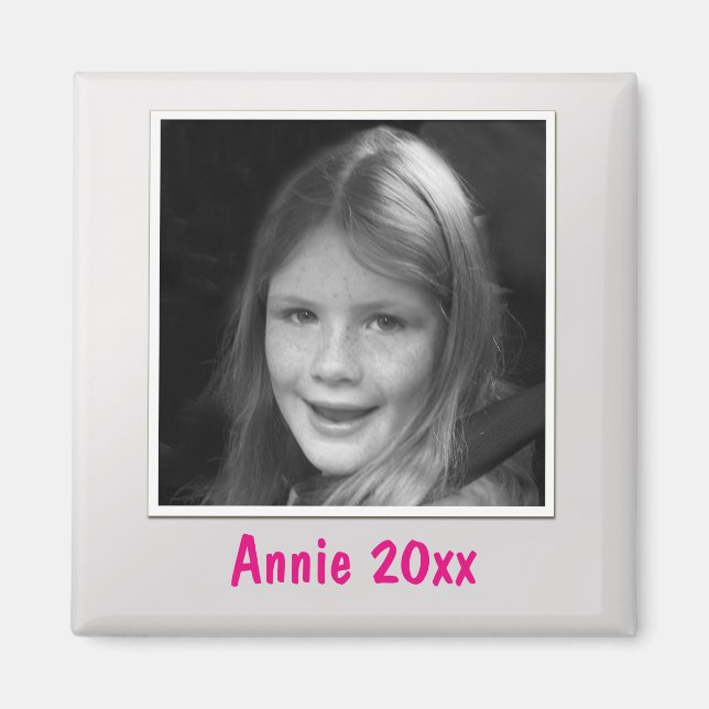 Aimant Salutation personnelle Silver Photo et texte perso (Devant)