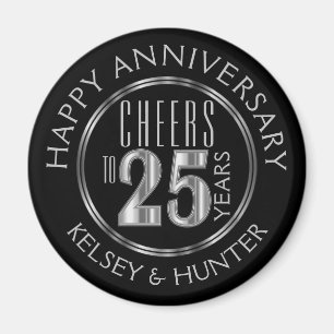 Aimant Salutations à 25 ans - Anniversaire