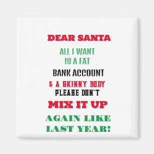 Aimant Salutations au Père Noël et voeux