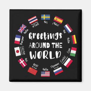 Aimant Salutations autour du monde - Bonjour dans toutes 