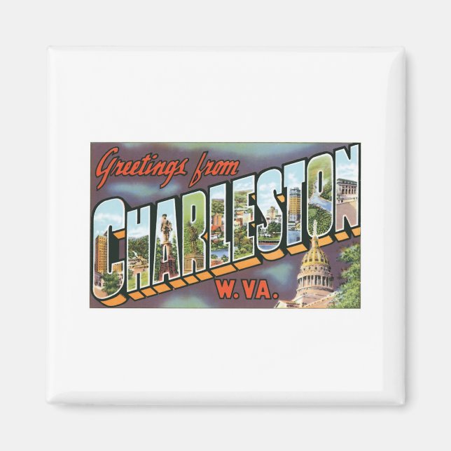 Aimant Salutations de Charleston, Virginie-Occidentale (Devant)