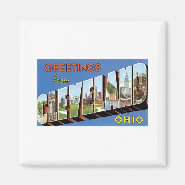 Aimant Salutations de Cleveland, Ohio (Devant)
