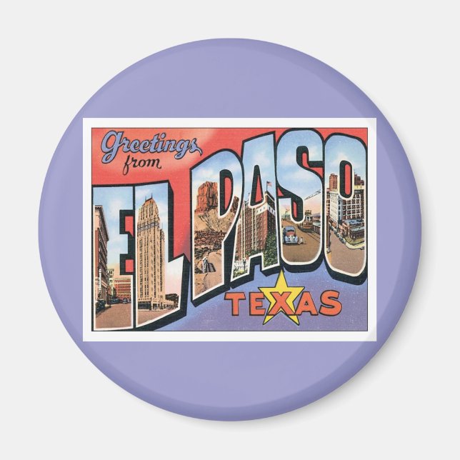 Aimant Salutations De EL Paso, Texas (Devant)