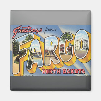 Aimant Salutations De Fargo North Dakota, Vintage