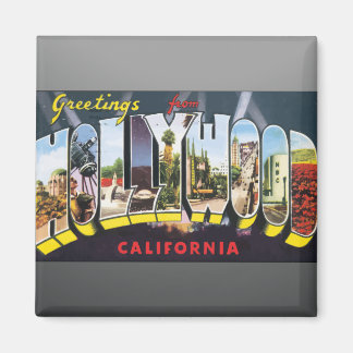 Aimant Salutations De Hollywood California, Vintage