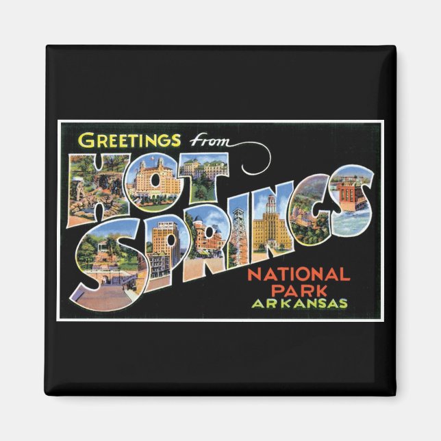 Aimant Salutations de Hot Springs ! (Devant)