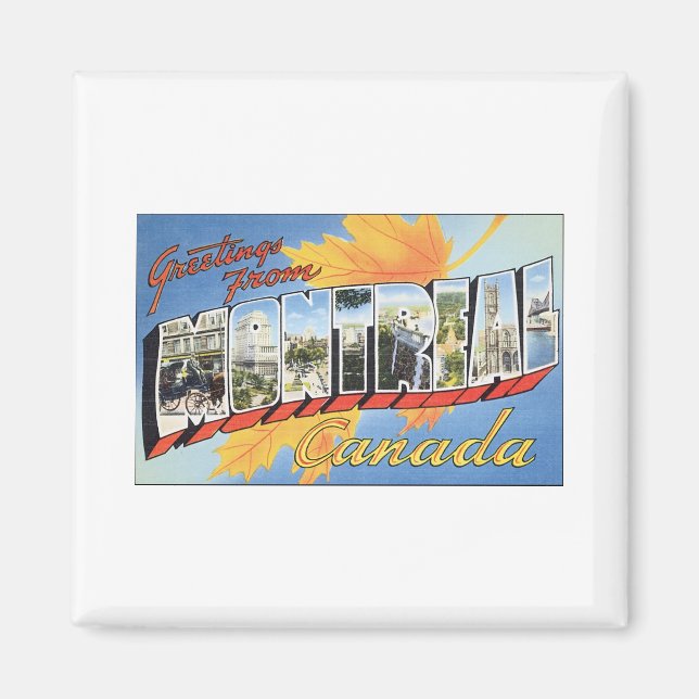 Aimant Salutations De Montréal, Canada (Devant)