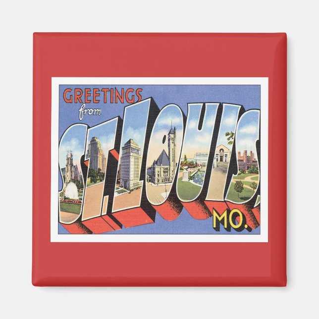 Aimant Salutations De St.Louis Missouri (Devant)