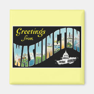 Aimant Salutations de Washington D.C. ! Carte postale vin