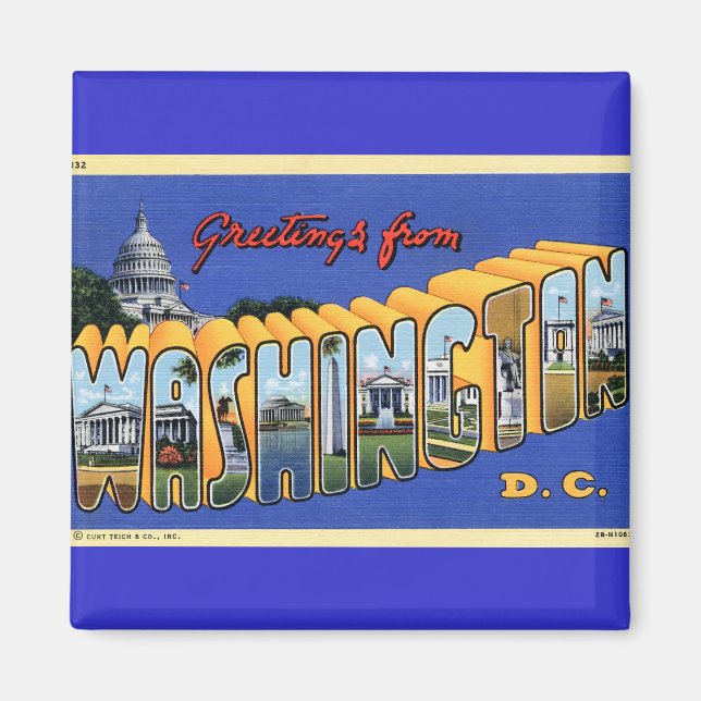 Aimant Salutations de Washington DC ! (Devant)
