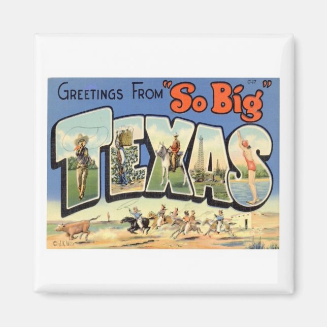 Aimant Salutations Du Texas (Devant)