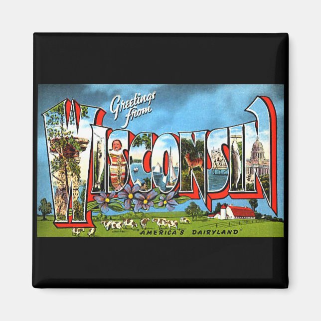 Aimant Salutations du Wisconsin (Devant)