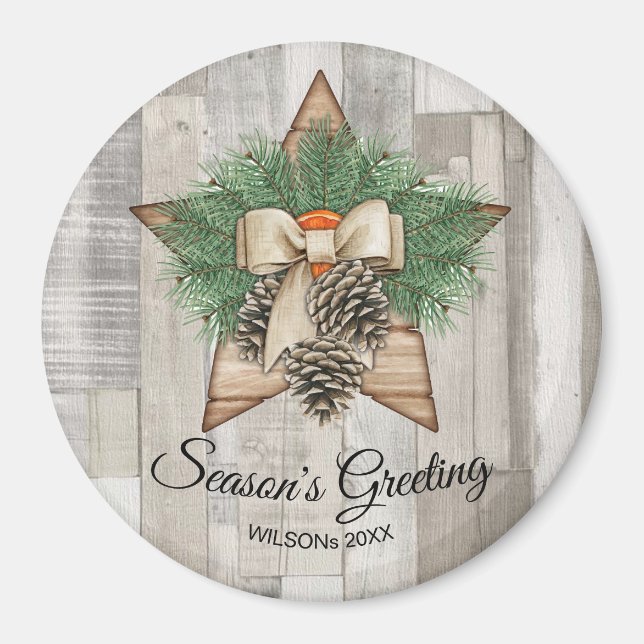 Aimant Salutations personnalisées/Noms Magnat de Noël (Devant)