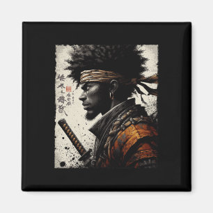 Aimant Samouraï Afro-Américain Bushido Africain Vintage G