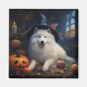 Aimant Samoyèdes Citrouilles Halloween Épouvantable