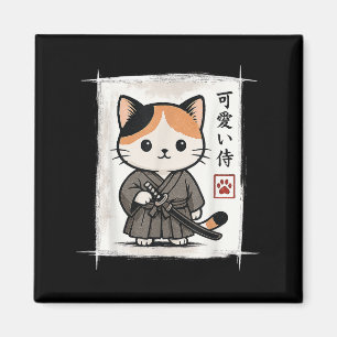 Aimant Samurai Kitten Japonais Anime Kawaii Drôle Chat Ho