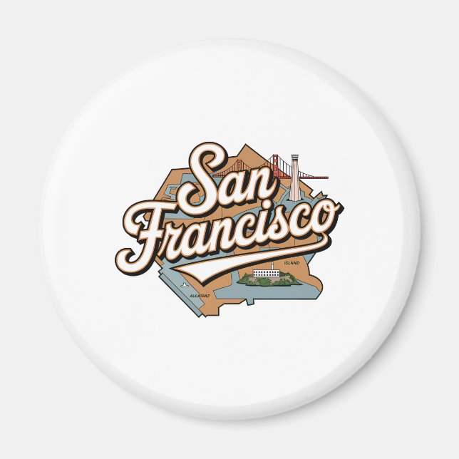 Aimant San Francisco USA vintage (Devant)