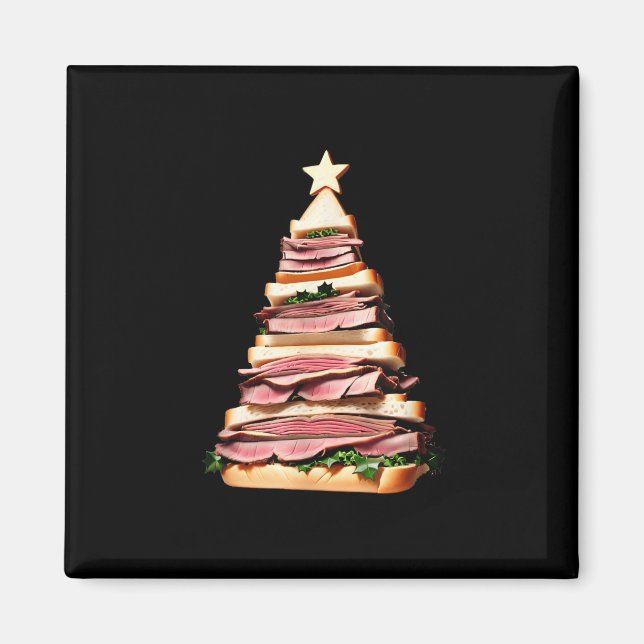 Aimant Sandwich au boeuf rôti arbre de Noël (Devant)