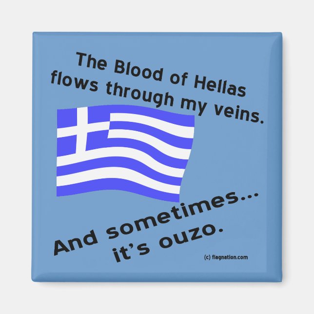 Aimant Sang de Hellas et Ouzo (Devant)