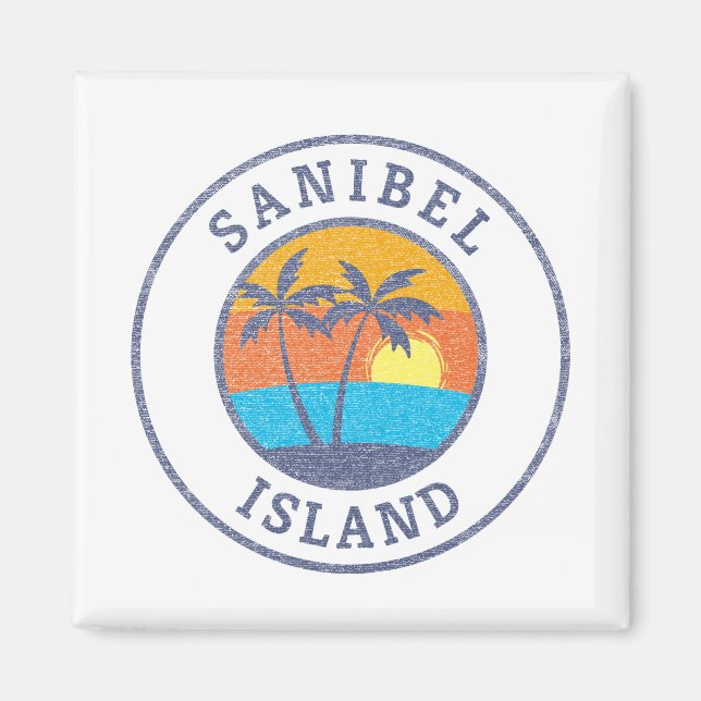 Aimant Sanibel Island, Floride Style Classique défraîchi (Devant)