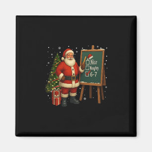 Aimant Santa 6-7 Mème Gentil Méchant 67 Noël Brain Rot