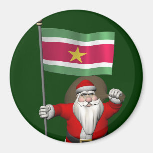 Aimant Santa Claus Avec L'Ensigne Du Surinam