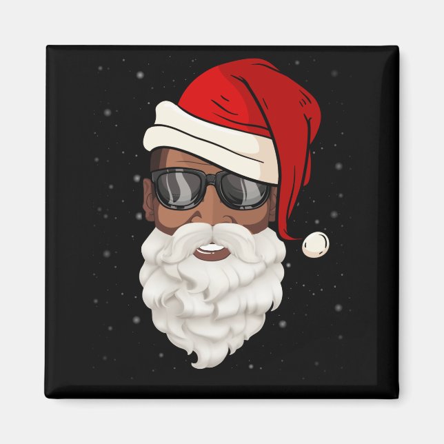 Aimant Santa Claus Black Xmas Santa Afro African American (Devant)