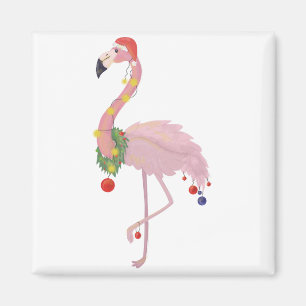 Aimant santa claus flamingo